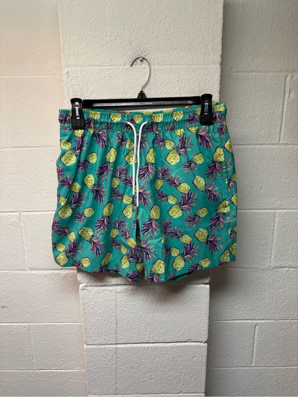Men's Pineapple Print Swim Trunks - Teal